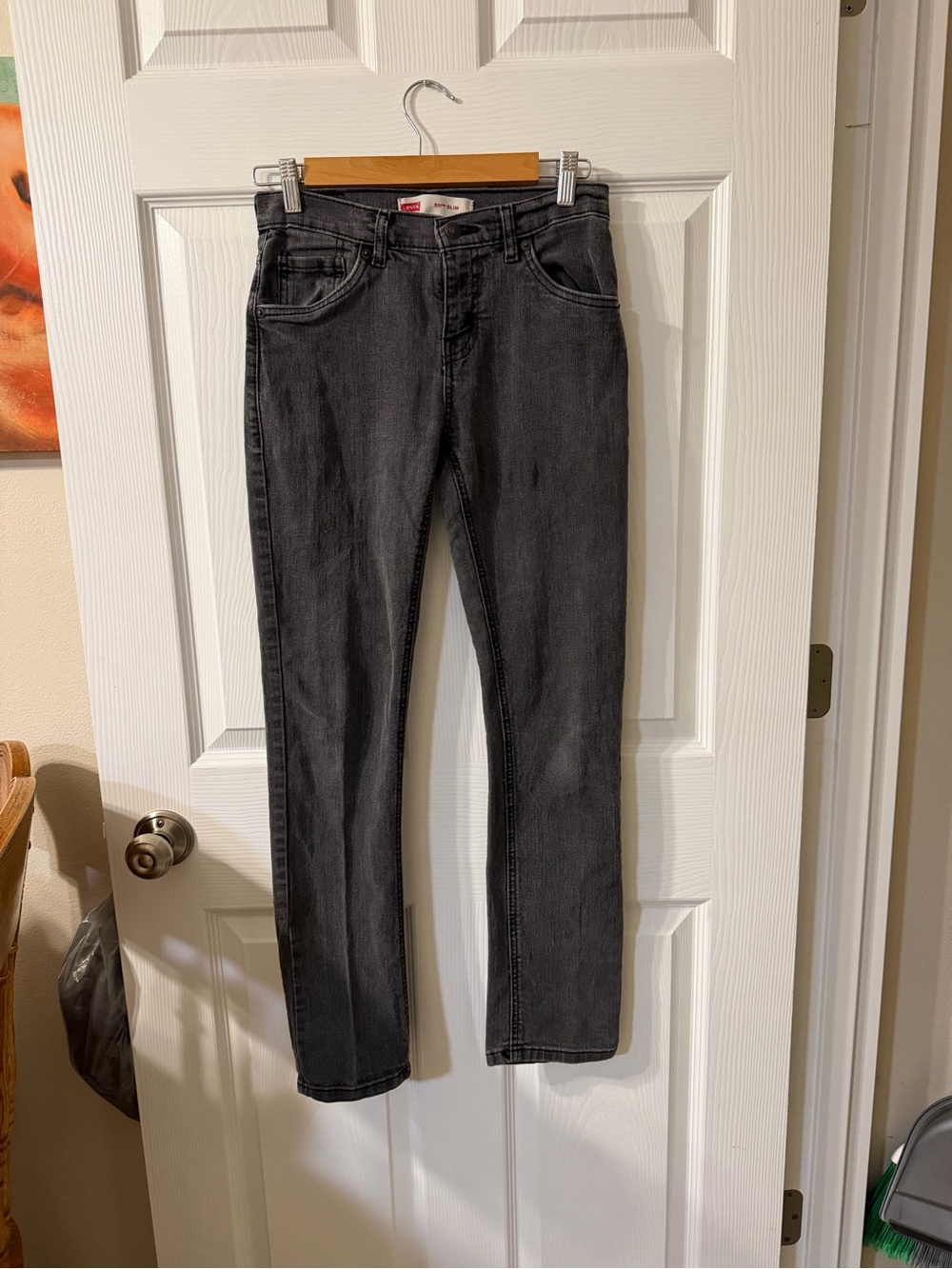 Levis 511 Slim Jeans Women 16 Reg Black Straight Denim 28 x 28